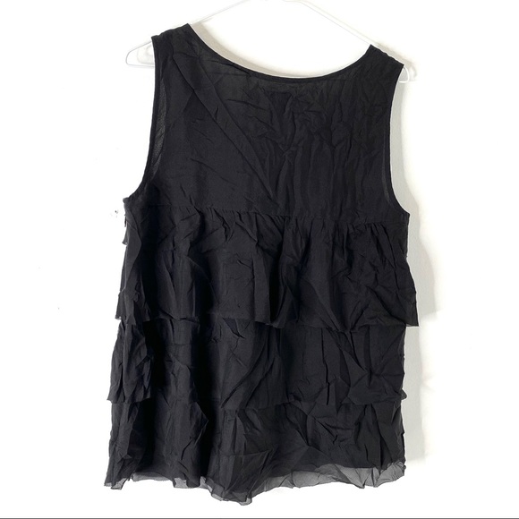J. Crew Silk Tiered Black Sleeveless Top - Picture 6 of 7